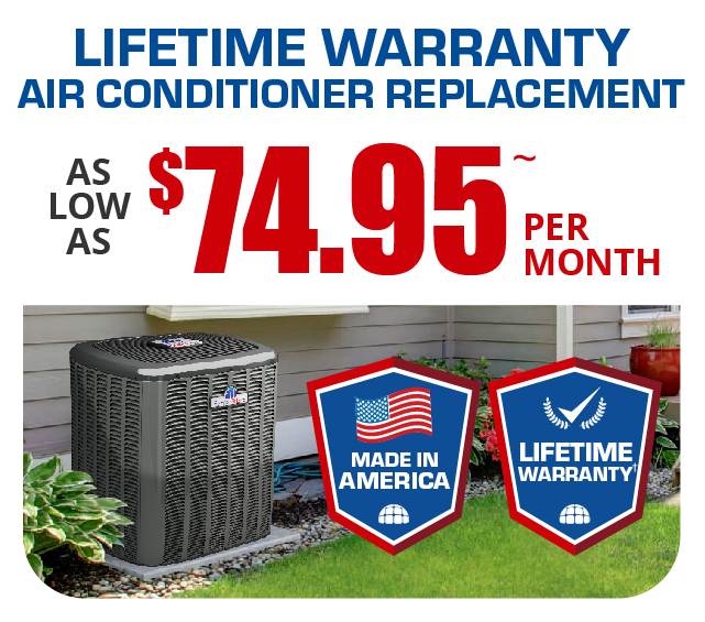 AC Replacement $75.95 per month coupon.