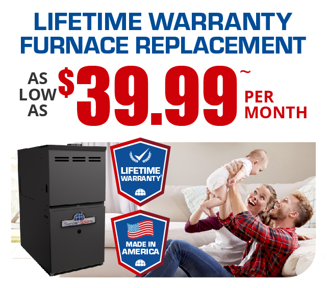 Furnace Replacement $39.99 per month coupon.