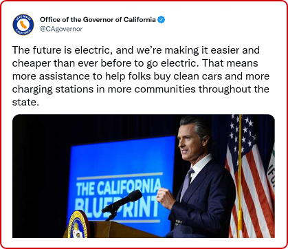 Office of The Governor of california tweet: 